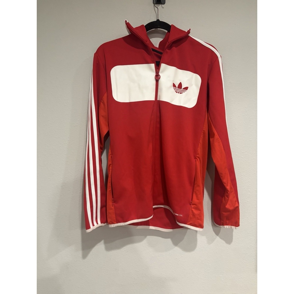 Vtg 80s Adidas Track Jacket Trefoil Stripe Full Zip